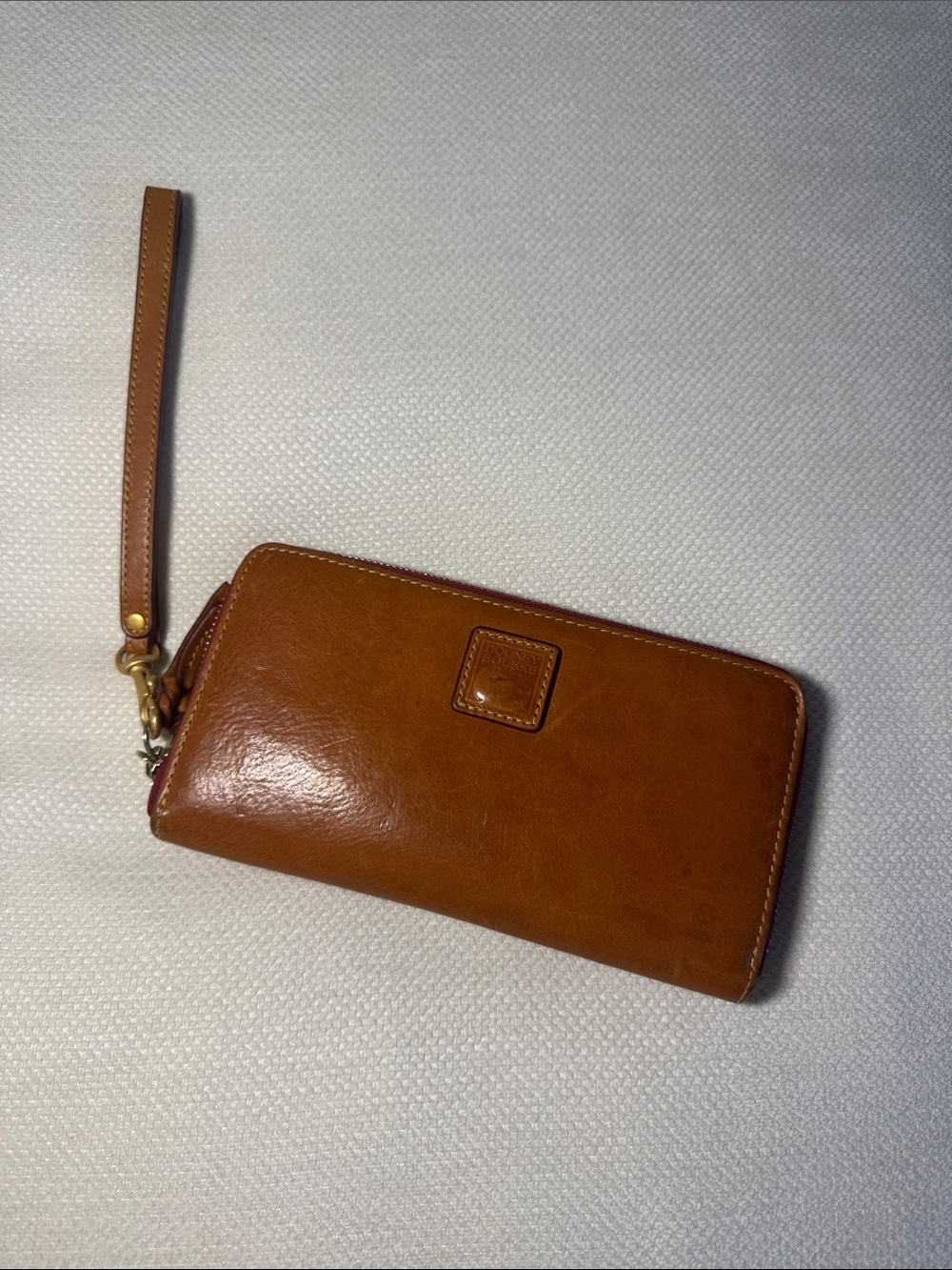 Dooney & Bourke Chestnut Leather Wristlet Card Holder